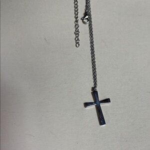 Silver Cross Pendant Necklace